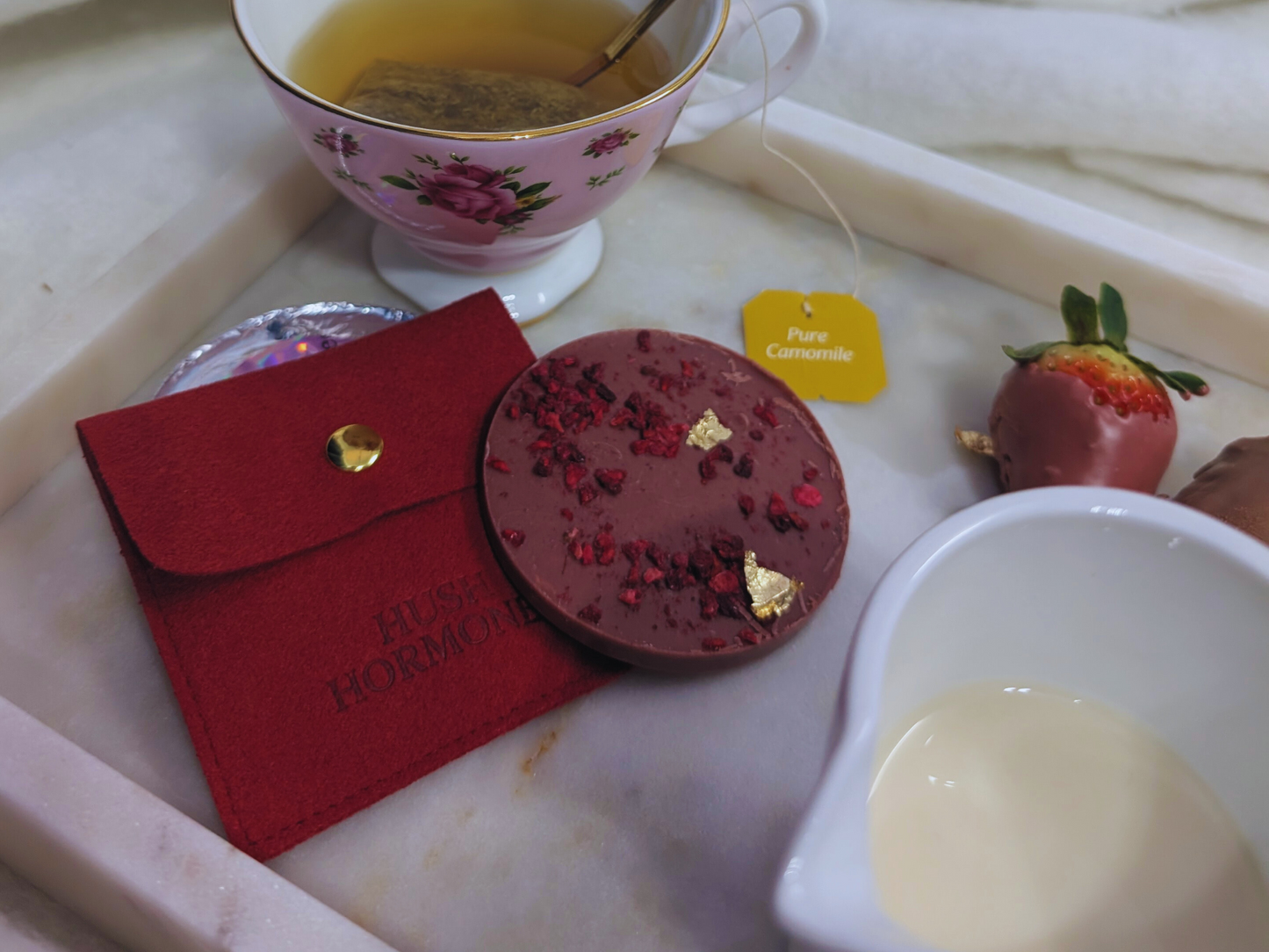 Functional Chocolate | Raspberry + Matcha Flavoured Belgium Chocolate | Calming and Menstrual Support